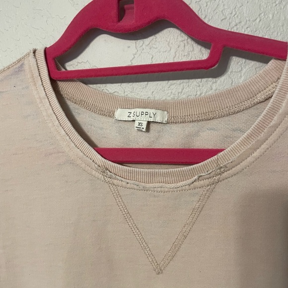 Z Supply Ombre Sweatshirt Neutral Lightweight Pullover Relaxed Lounge Top - Picture 2 of 5